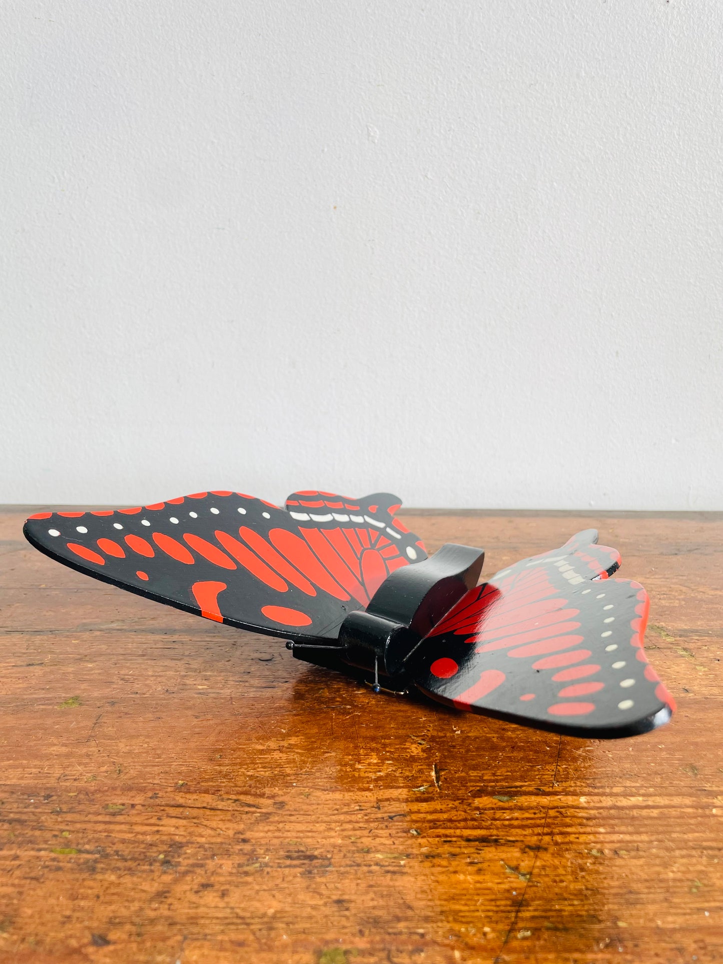 Vintage Wood Monarch Butterfly 3D Wall Hanging