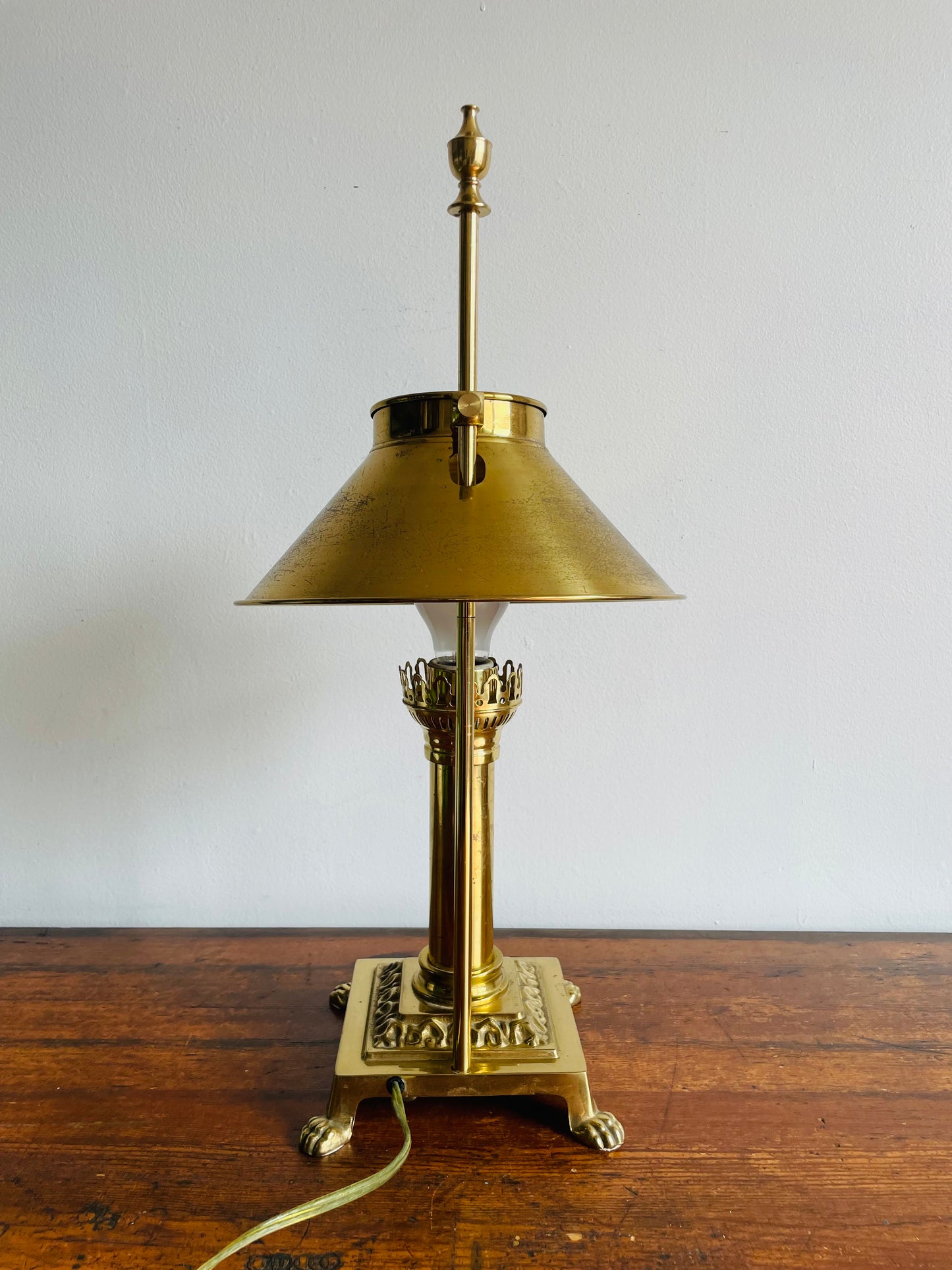 Solid Brass Orient Express Paris-Istanbul Table Lamp - Shade Can Adjust to Preferred Height