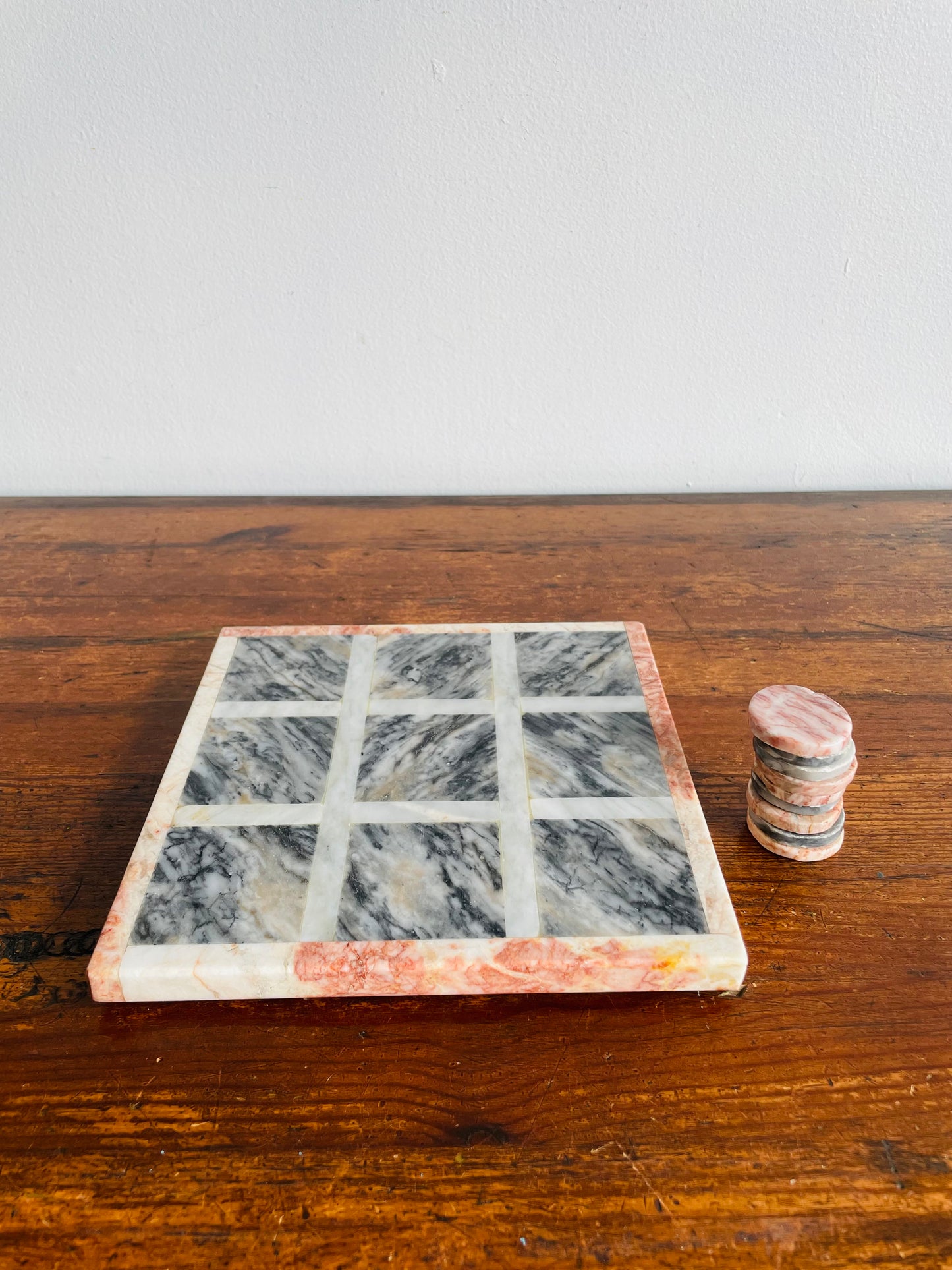 Solid Marble Stone Tic-Tac-Toe Game