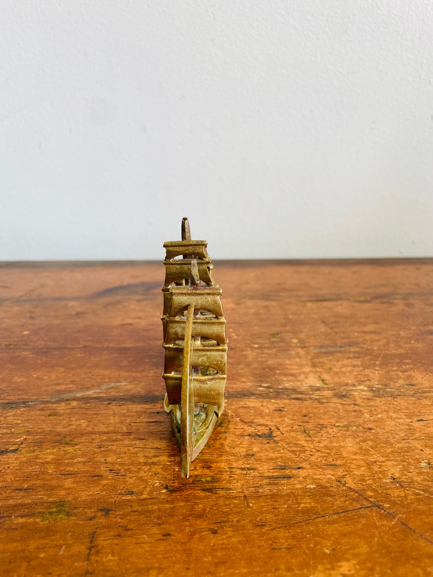 Vintage Brass Sailboat Ship Figurine