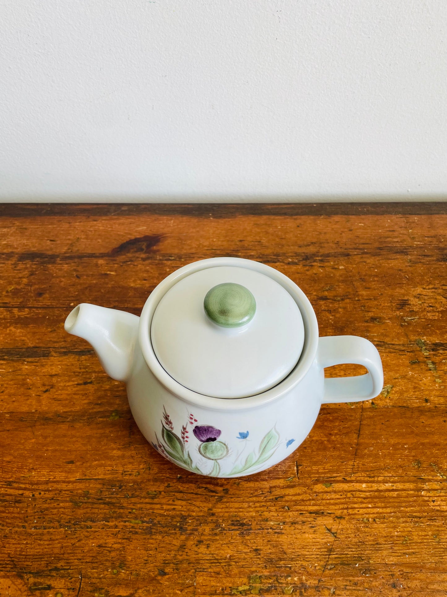 Vintage Buchan Thistle Finest Stoneware Teapot with Scottish Thistle Flower Design - Made in Portobello, Scotland