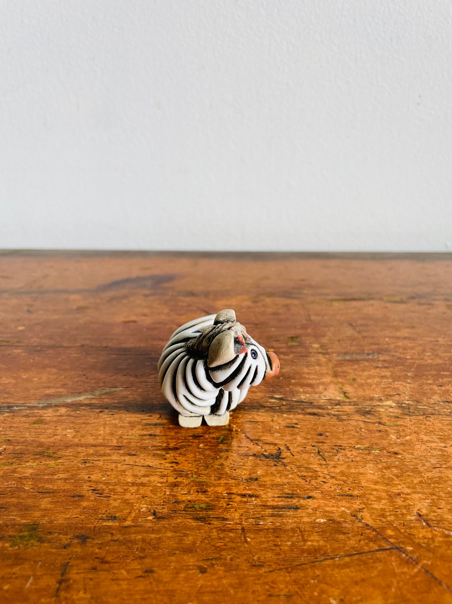 Vintage Artesania Rinconada Uruguay Pottery Zebra Baby Figurine #48A