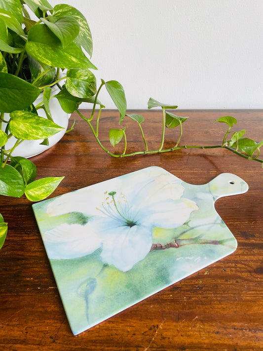 R2S Spa Monza Decorative Cheese or Cutting Board with Watercolour Flower - Made in Italy