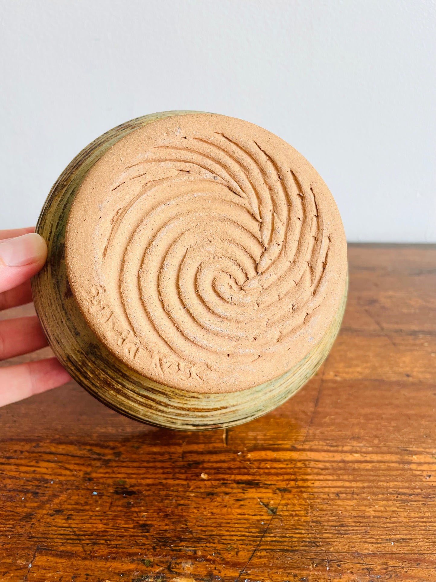 Studio Pottery Planter Pot Bowl in Shades of Neutral Browns