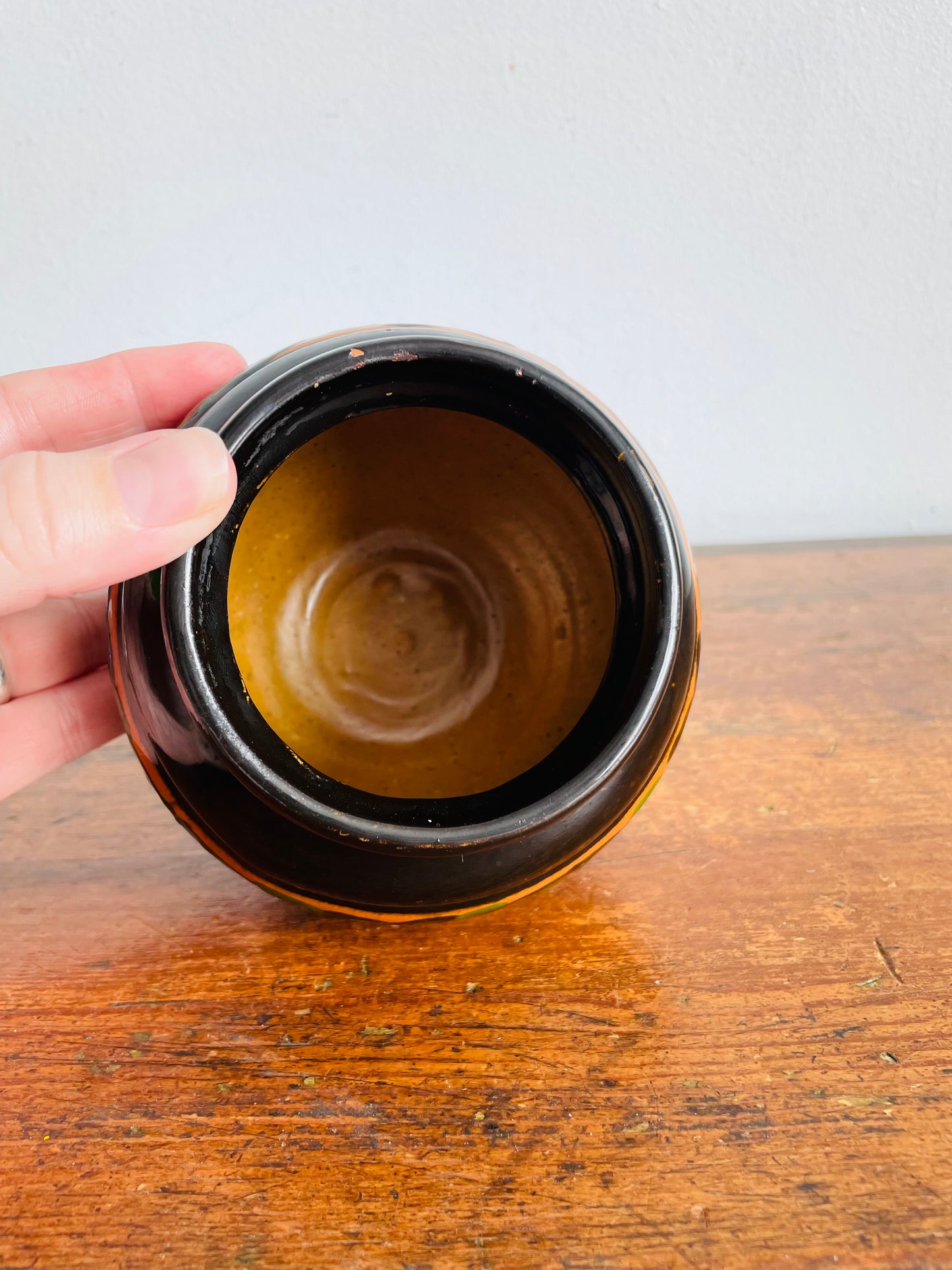 Antique / Possibly Vintage Carl Gebauer-Style Arts & Crafts Era Hand Painted German Floral Vase or Planter Pot - Made in Germany - Stamped