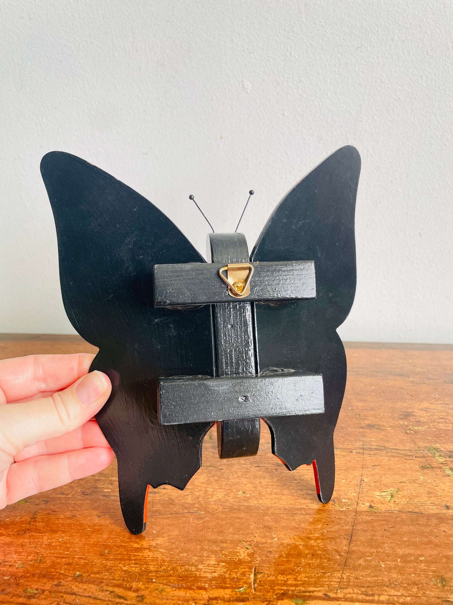 Vintage Wood Monarch Butterfly 3D Wall Hanging