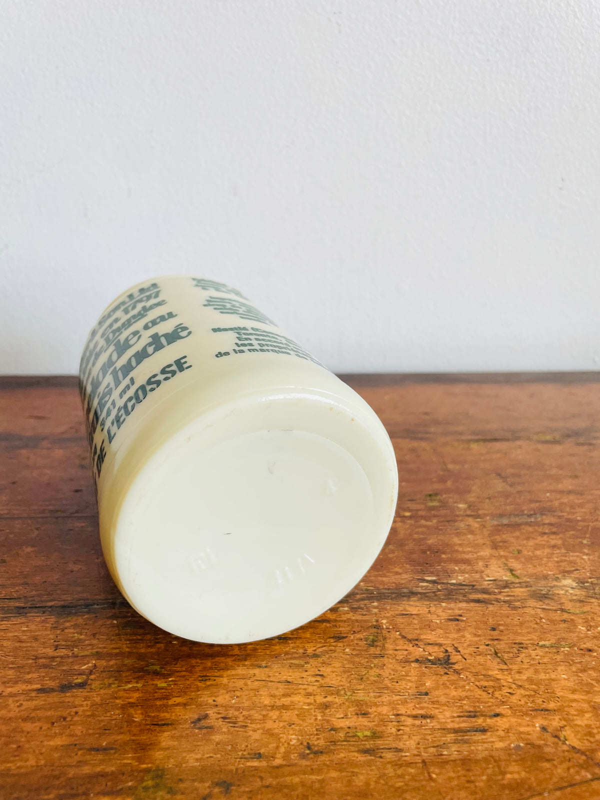 Vintage James Keiller & Son Ltd. Roughcut Lemon Marmalade Milk Glass Jar - Green Font In English & French for Canadian Distribution - Product of Scotland