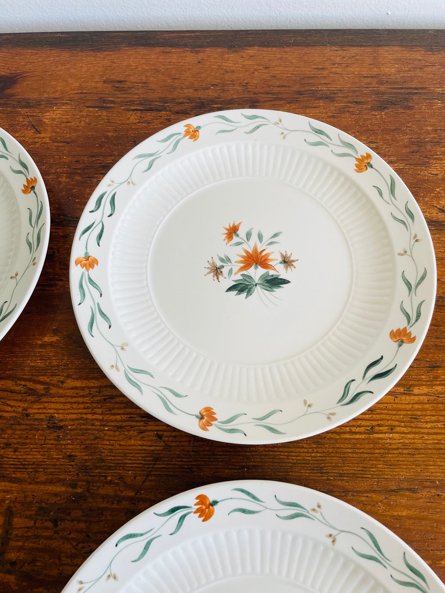 Adams Real English Ironstone Micratex Side Dish 8" Plates - Bittersweet Flower Pattern - Set of 4