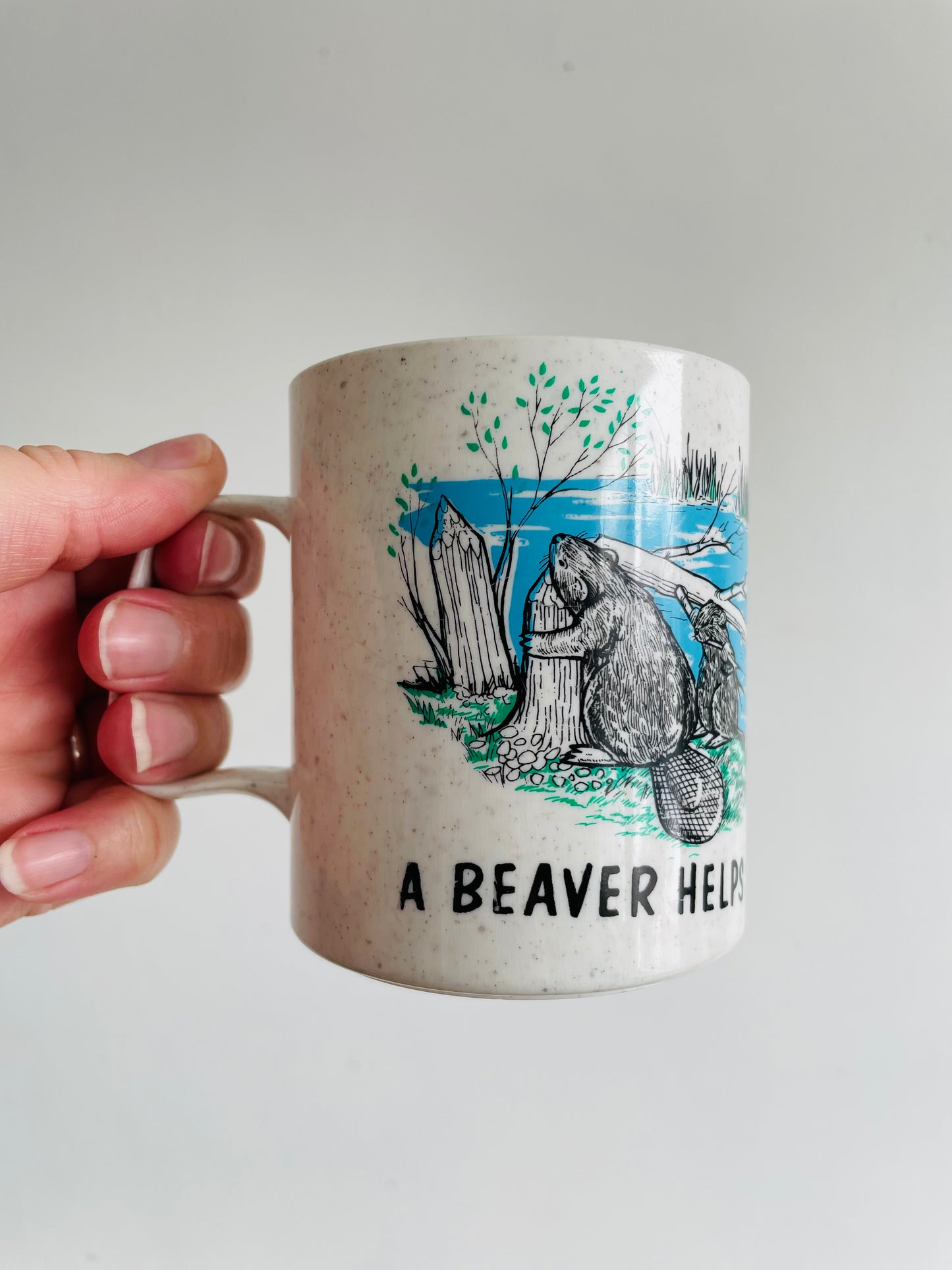 A Beaver Helps His Family and Friends Plastic Mug - Duracraft Made in Canada by Precisioncraft