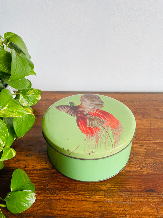 Bird of Paradise Round Biscuit Tin with Lid