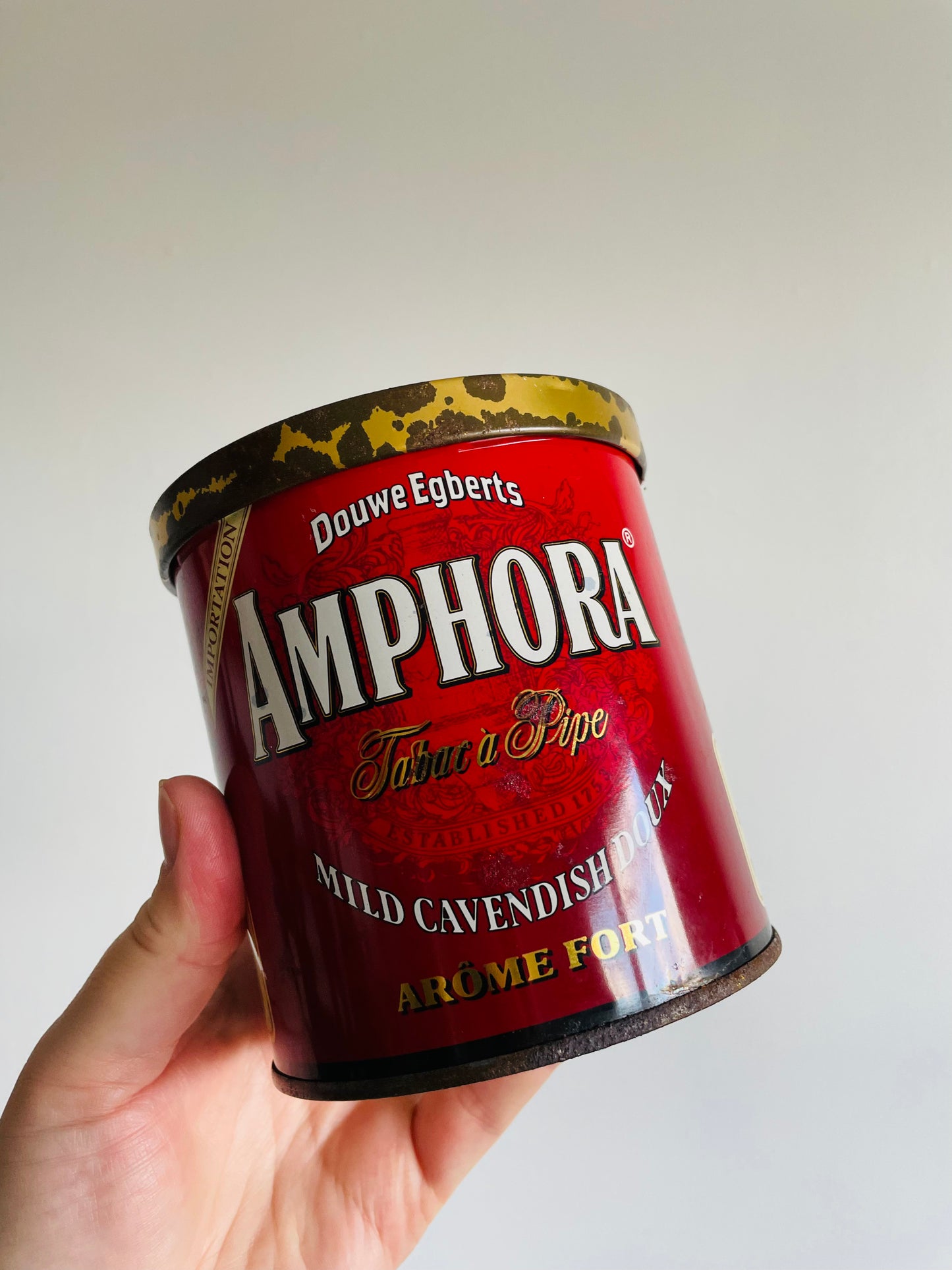 Douwe Egbert's Extra Mild Cavendish Amphora Pipe Tobacco Tin with Lid Instant Collection - Set of 3 Containers