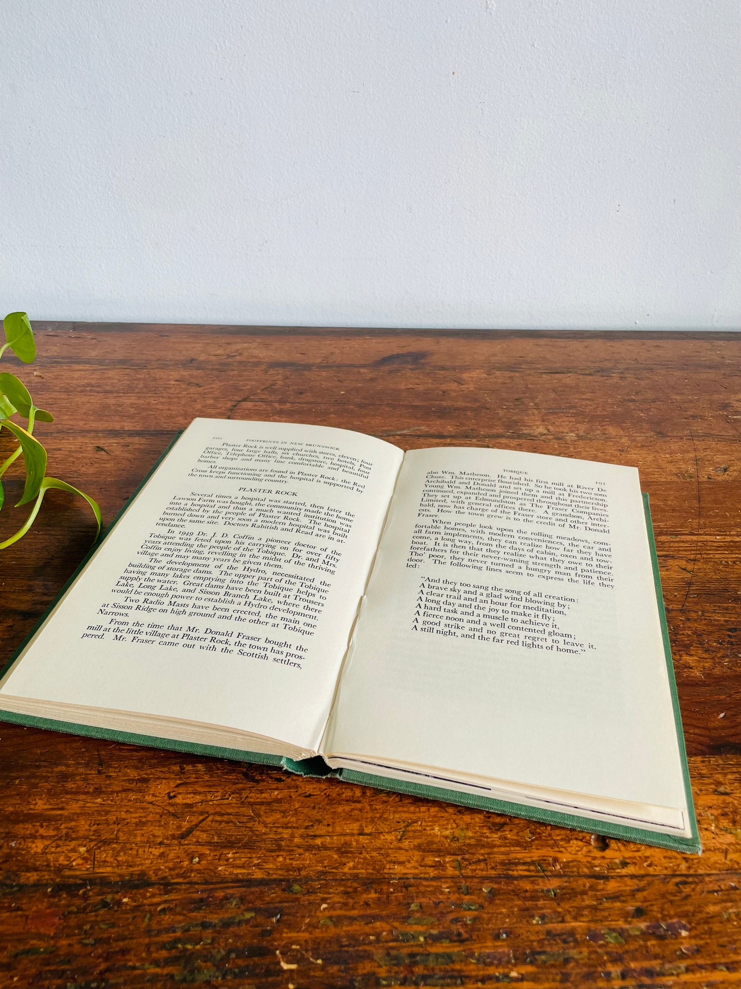 Vintage Footprints in New Brunswick Clothbound Hardcover Book by Emily Mae Earle (1959) - Historical Account of Victoria County - SIGNED BY AUTHOR