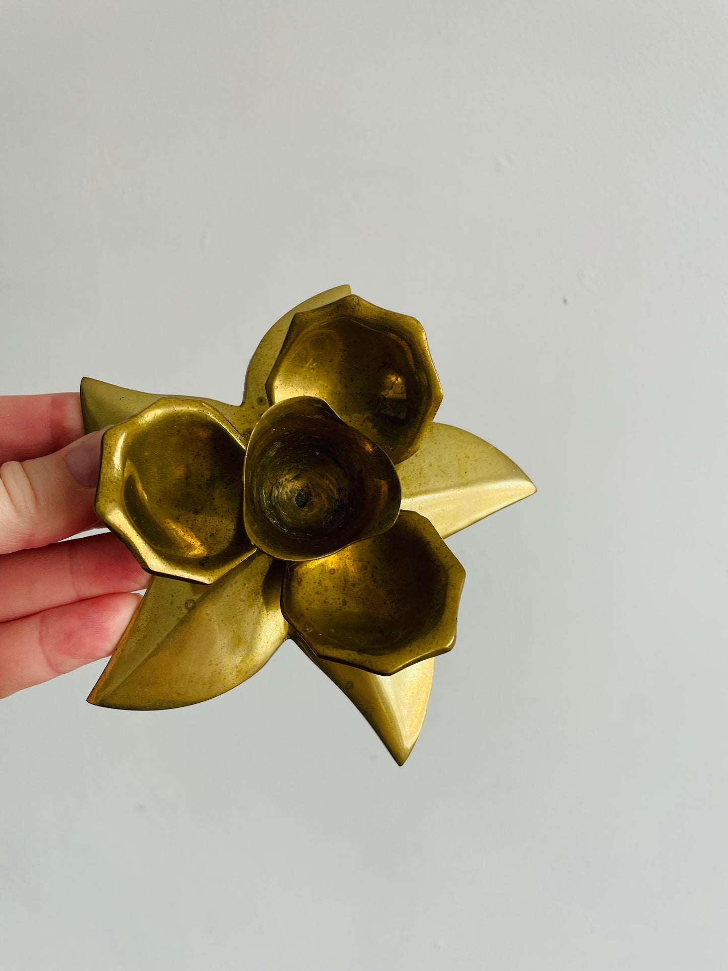 Brass Flower Petal Candle Holder