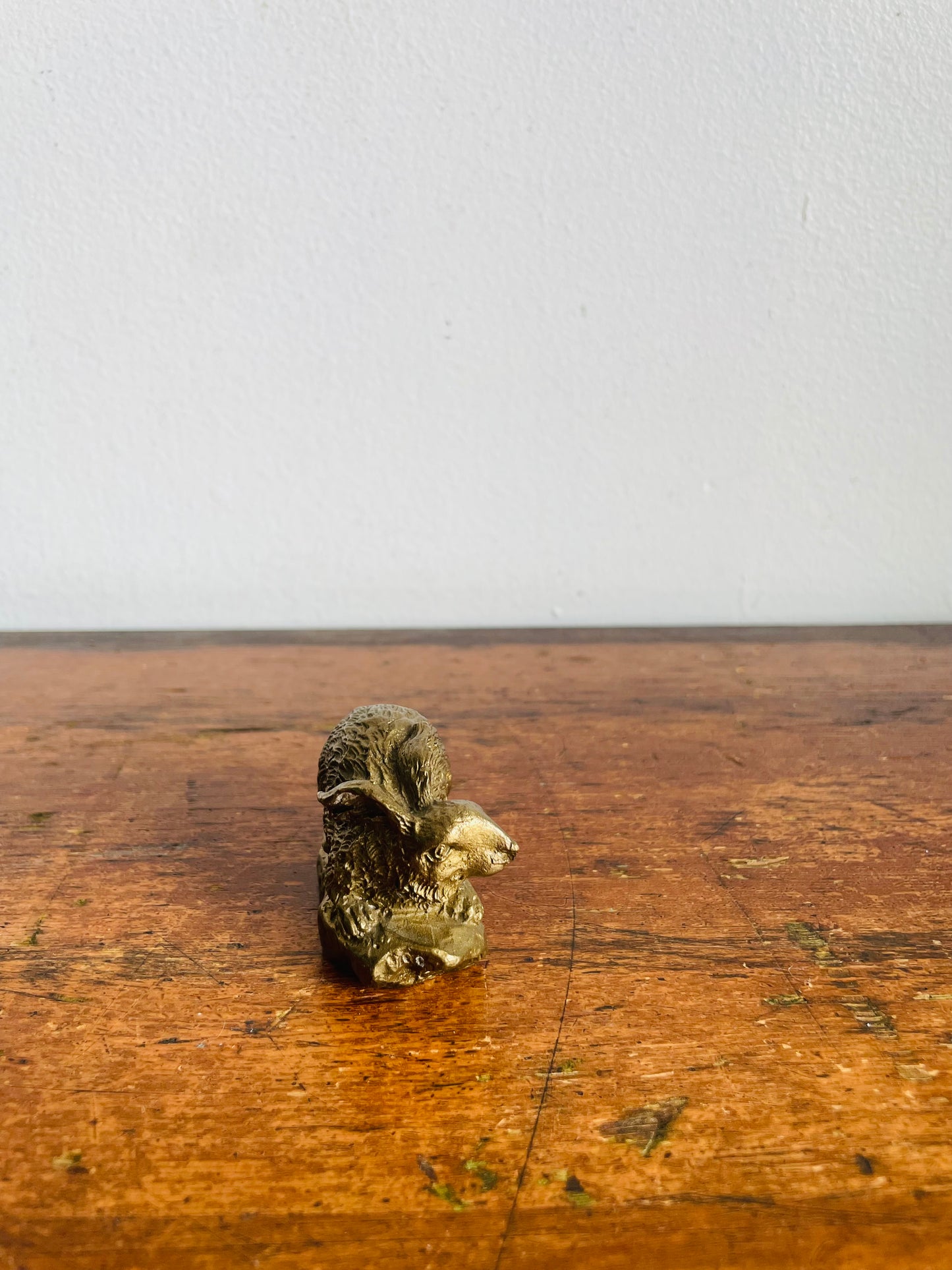 Miniature Gold Brass Metal Bunny Rabbit Figurine