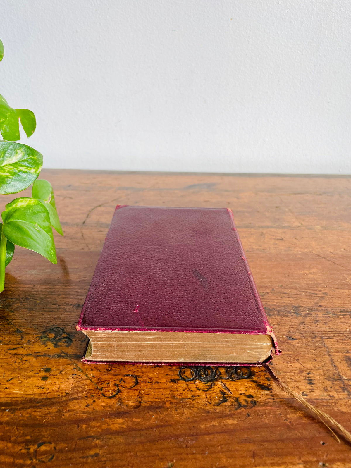 Antique Early 1900s Dombey And Son Leather Bound Book by Charles Dickens - Collins Clear-Type Press