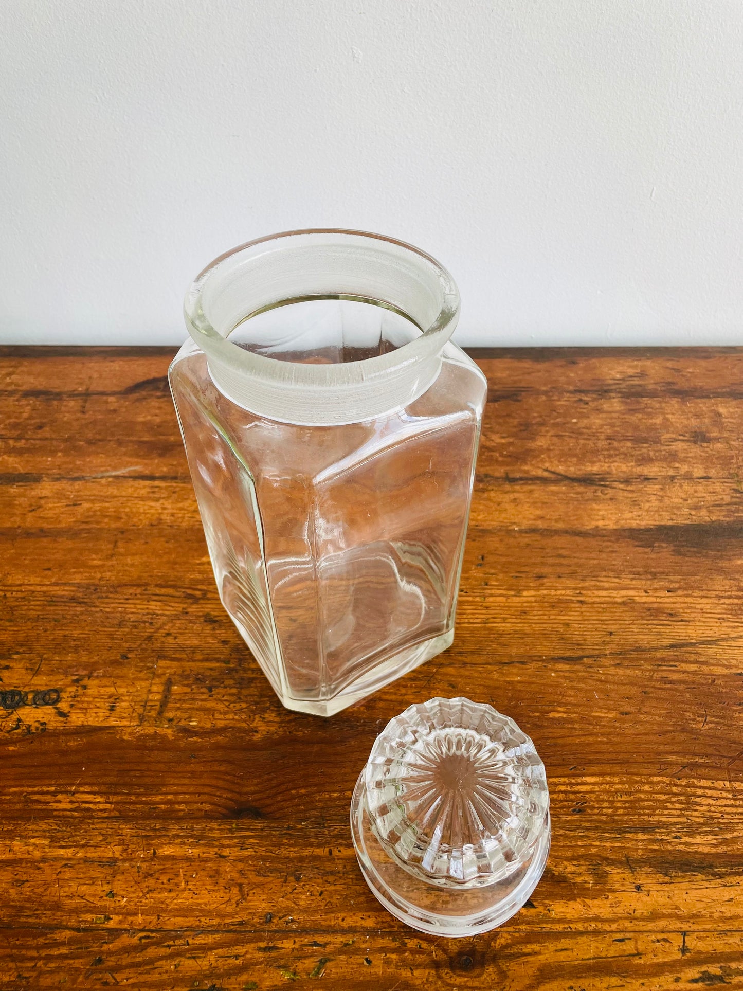 Giant Heavy & Solid Clear Glass Pharmacy or Candy Store Apothecary Jar with Lid