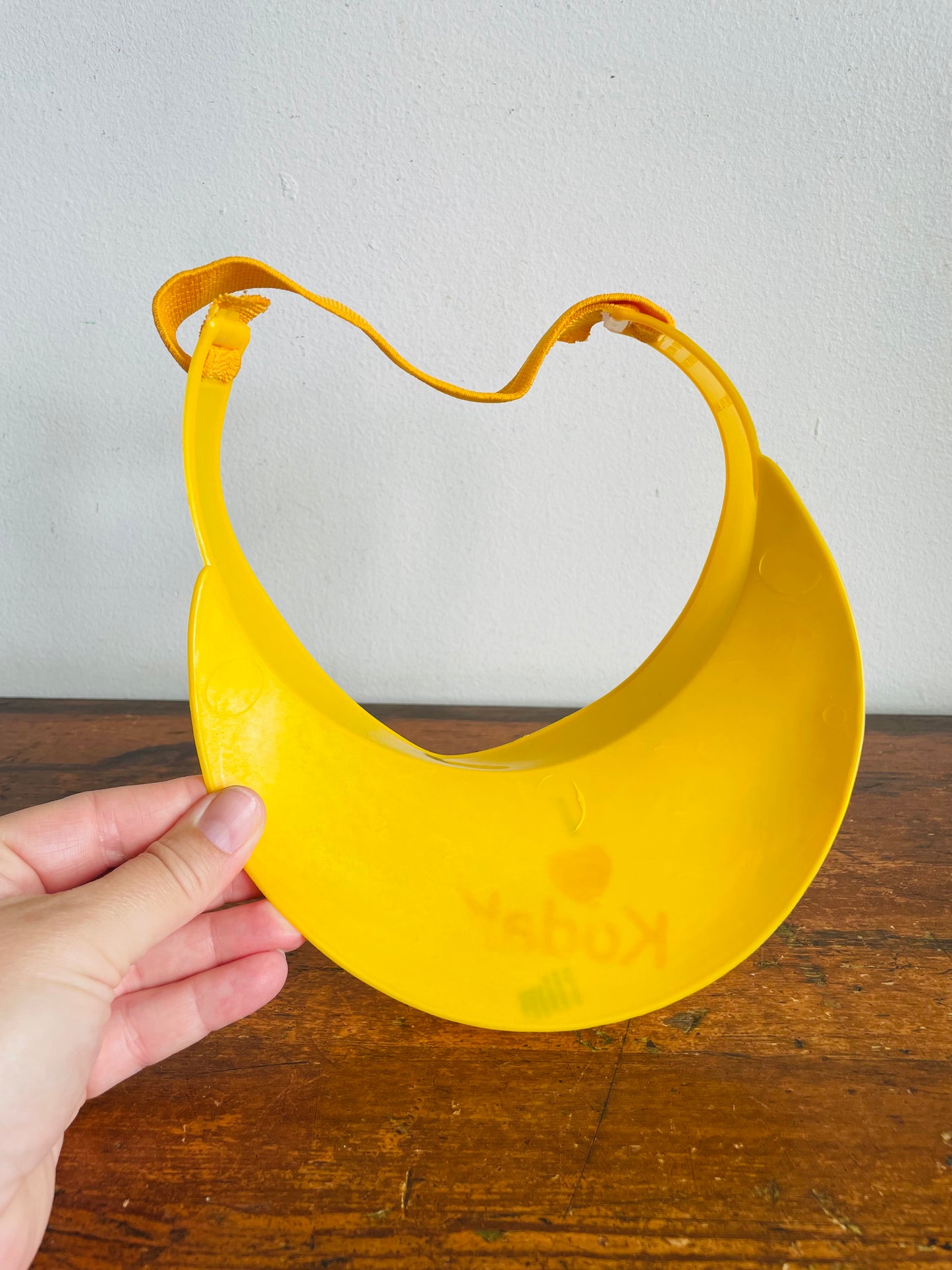 Vintage Bright Yellow I Love Kodak Film Plastic Sun Visor Hat - Made in Venezuela - For the Camera & Photography Lover!