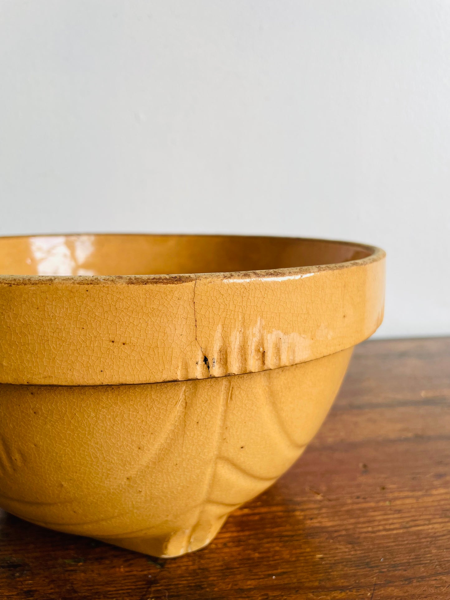 Rustic Yellow Ware Mixing Bowl No. 8