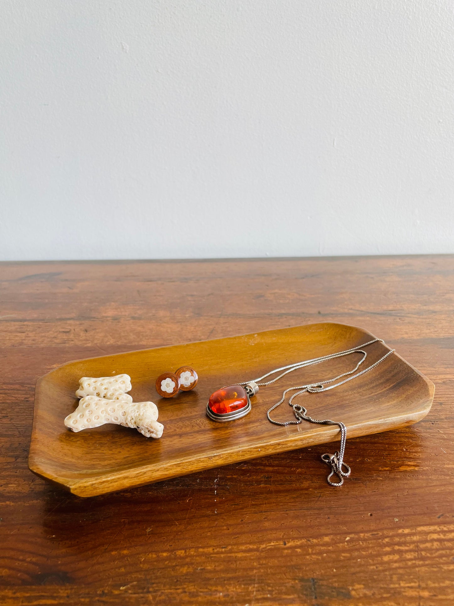 Mini Wooden Trinket Tray Dish - Made in the Philippines - Great for Business Cards, Jewellery, Etc.!