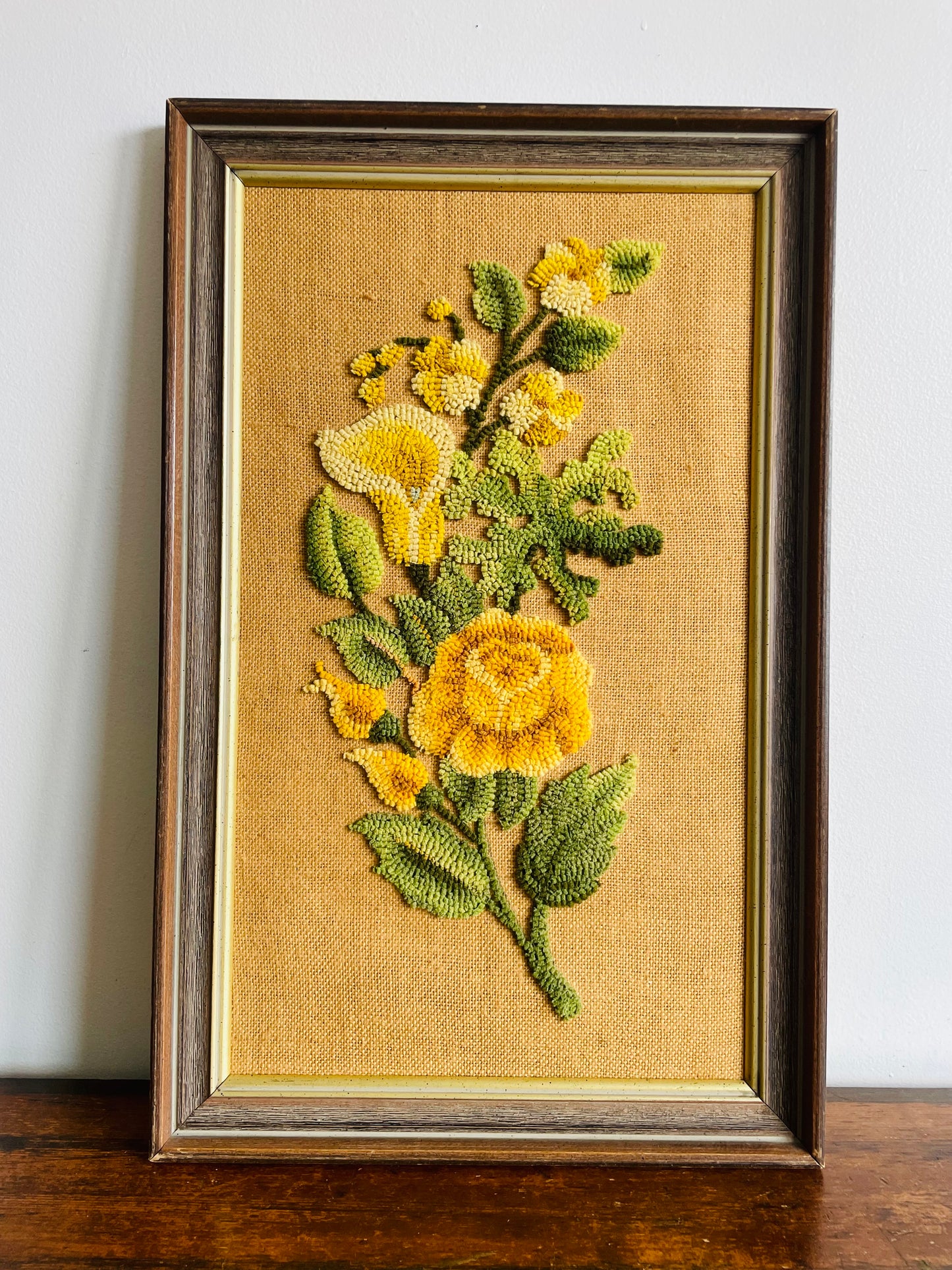 Tall Floral Rug Hook Embroidery Picture - June 15, 1979