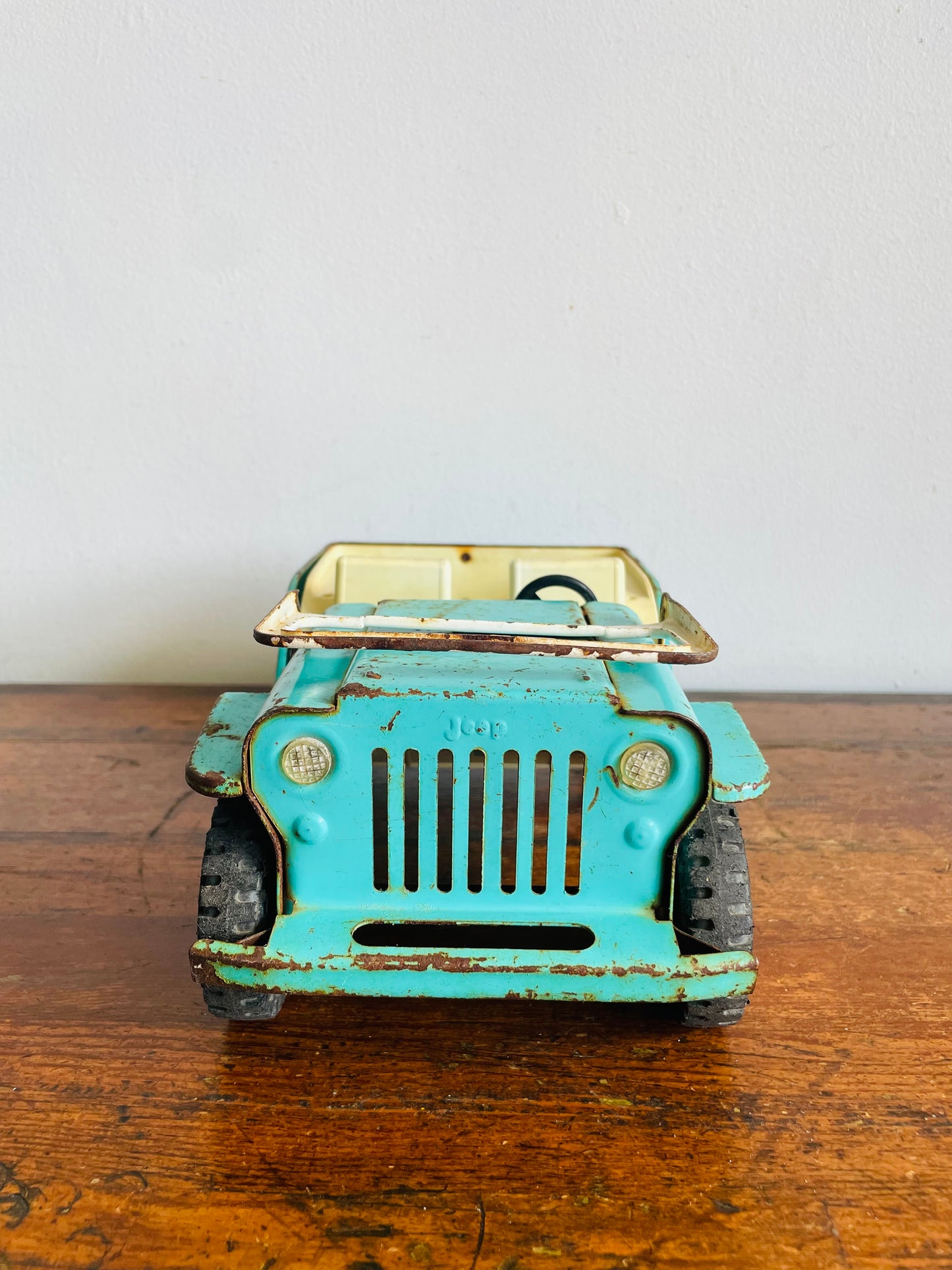 Vintage 1962 Tonka Jeep Dispatcher #200 Turquoise Metal Car - Made in Canada