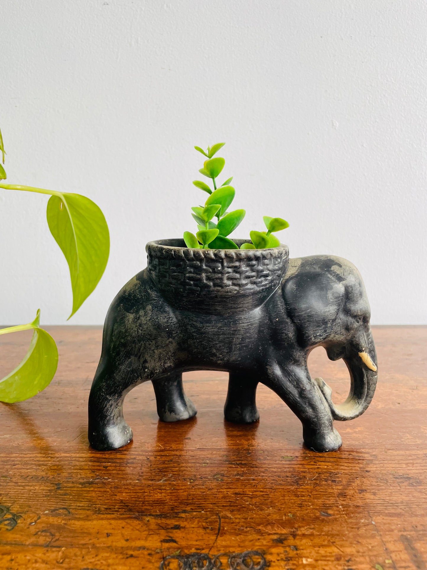 Black Elephant Pottery Planter Pot