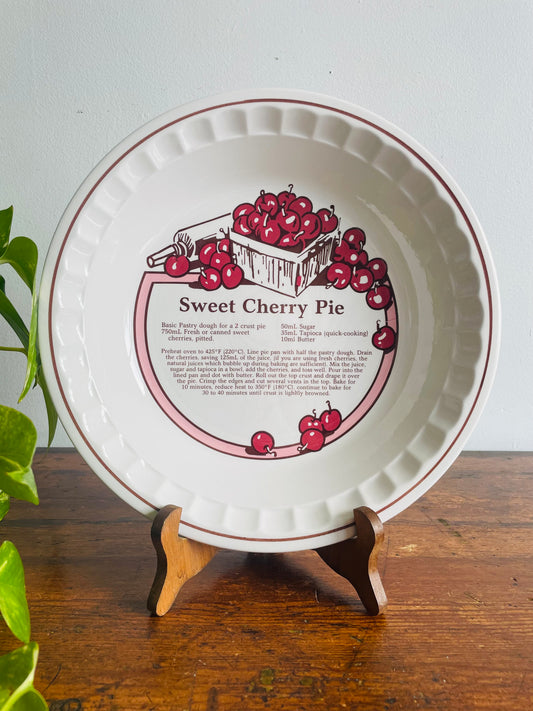 Sweet Cherry Pie 10.75" Plate with Recipe - C.E. Springer - Made in Korea