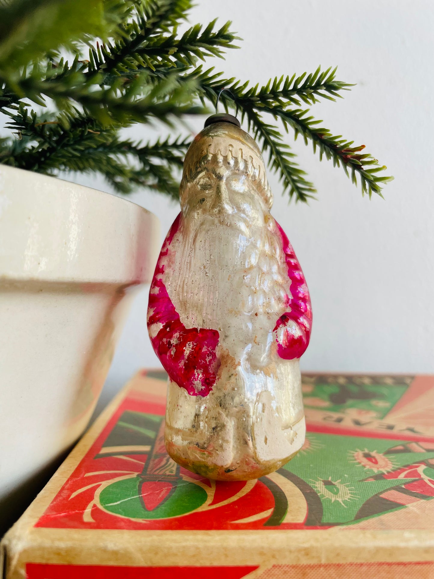 Antique Santa Claus Glass Ornament #1