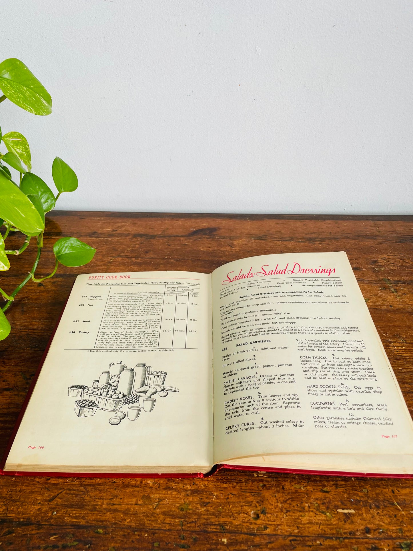 Vintage Purity Cookbook by Purity Flour Mills - Red Hardcover Book - 875 Tested Recipes (1945) Revised Wartime Ration Edition for WW2