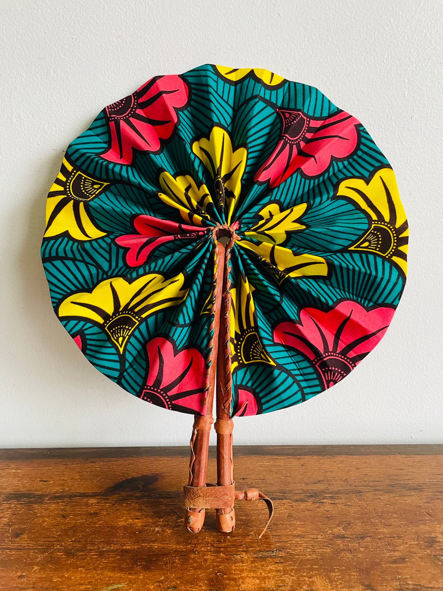 African Wax Print Fabric Folding Fan