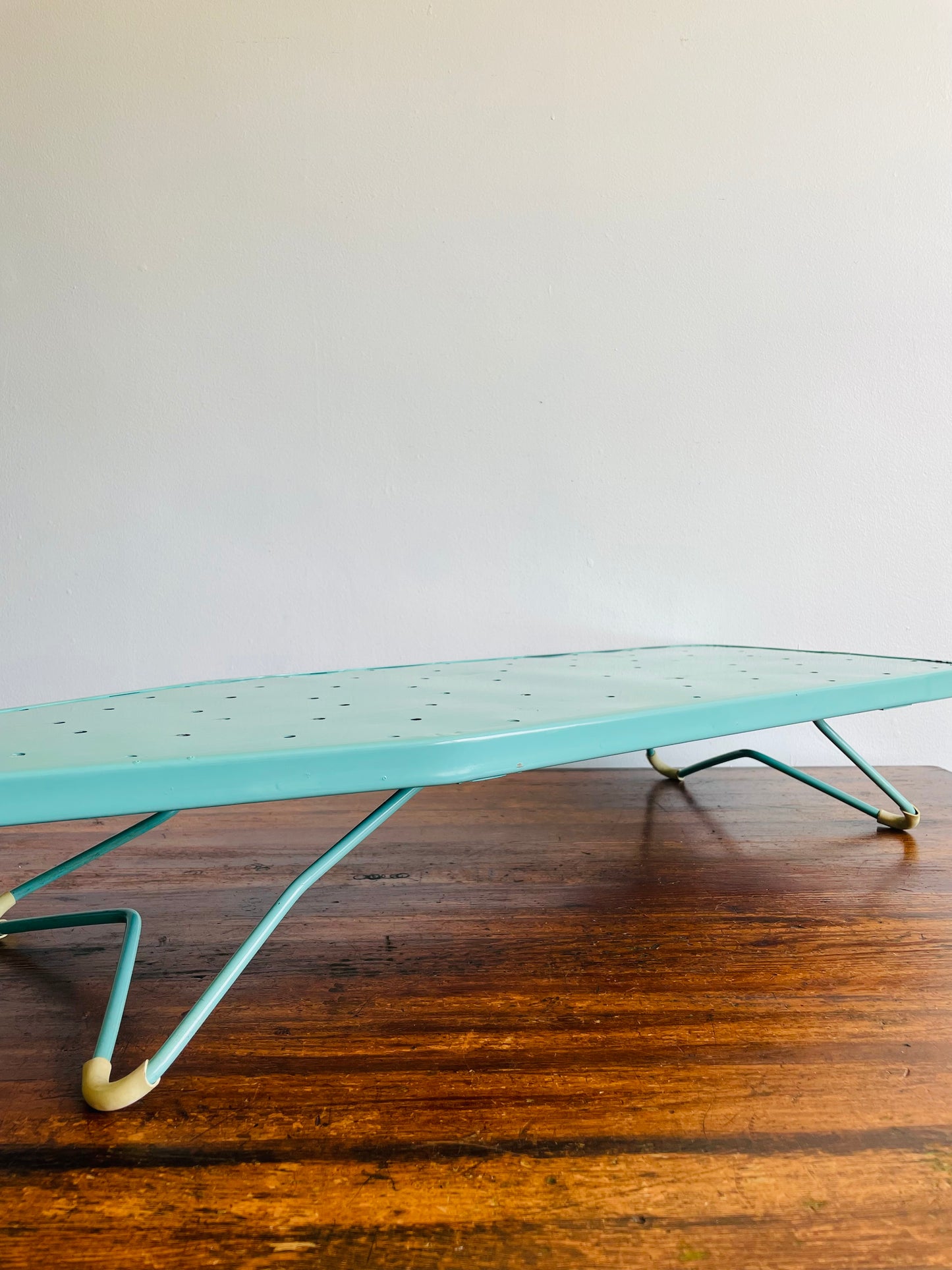 Portable Tabletop Turquoise Enamelled Metal Ironing Board #1 - Meyer-Bilt Products Made in Chicago USA