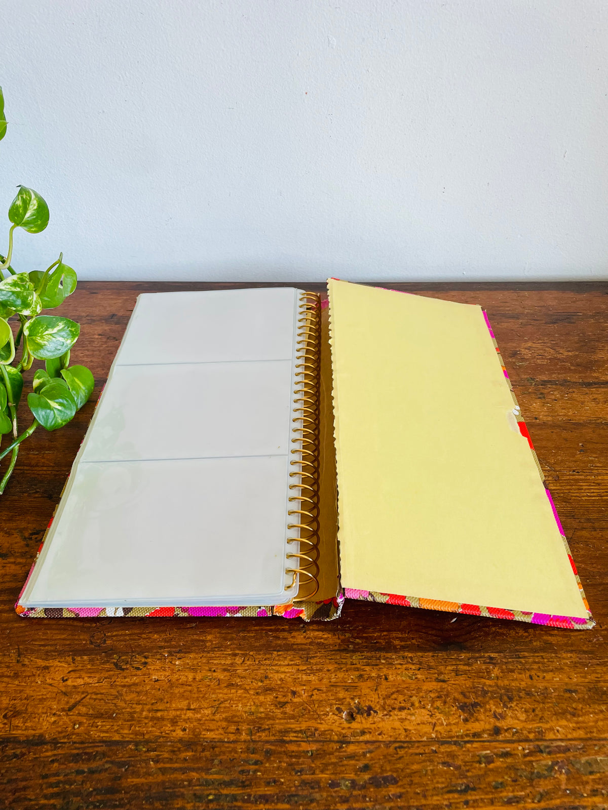 Vintage Groovy Flower Power Postcard Photo Album Scrapbook with Bright & Fun Floral Design - Made in Hong Kong - As-Is