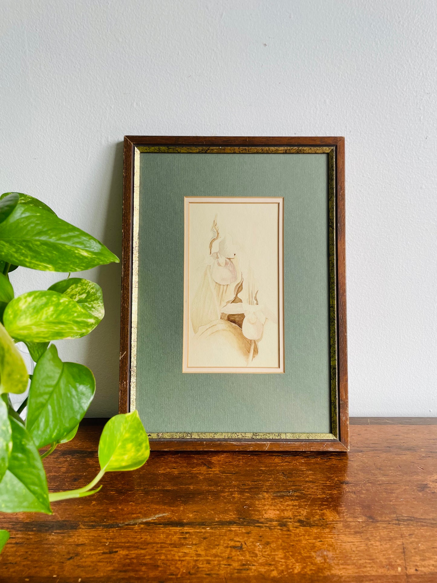 Beautiful Framed Picture of Watercolour Sketch of Iris Flowers