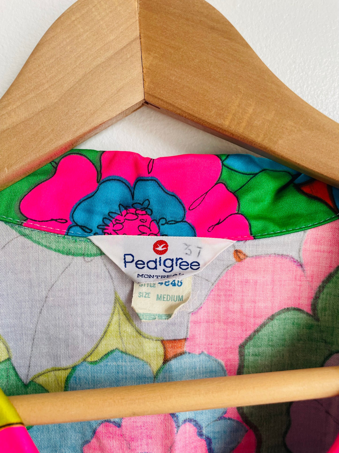 Super Groovy Flower Power Pedigree Montreal Button-Up Shirt - Perhaps Originally a Pyjama Shirt