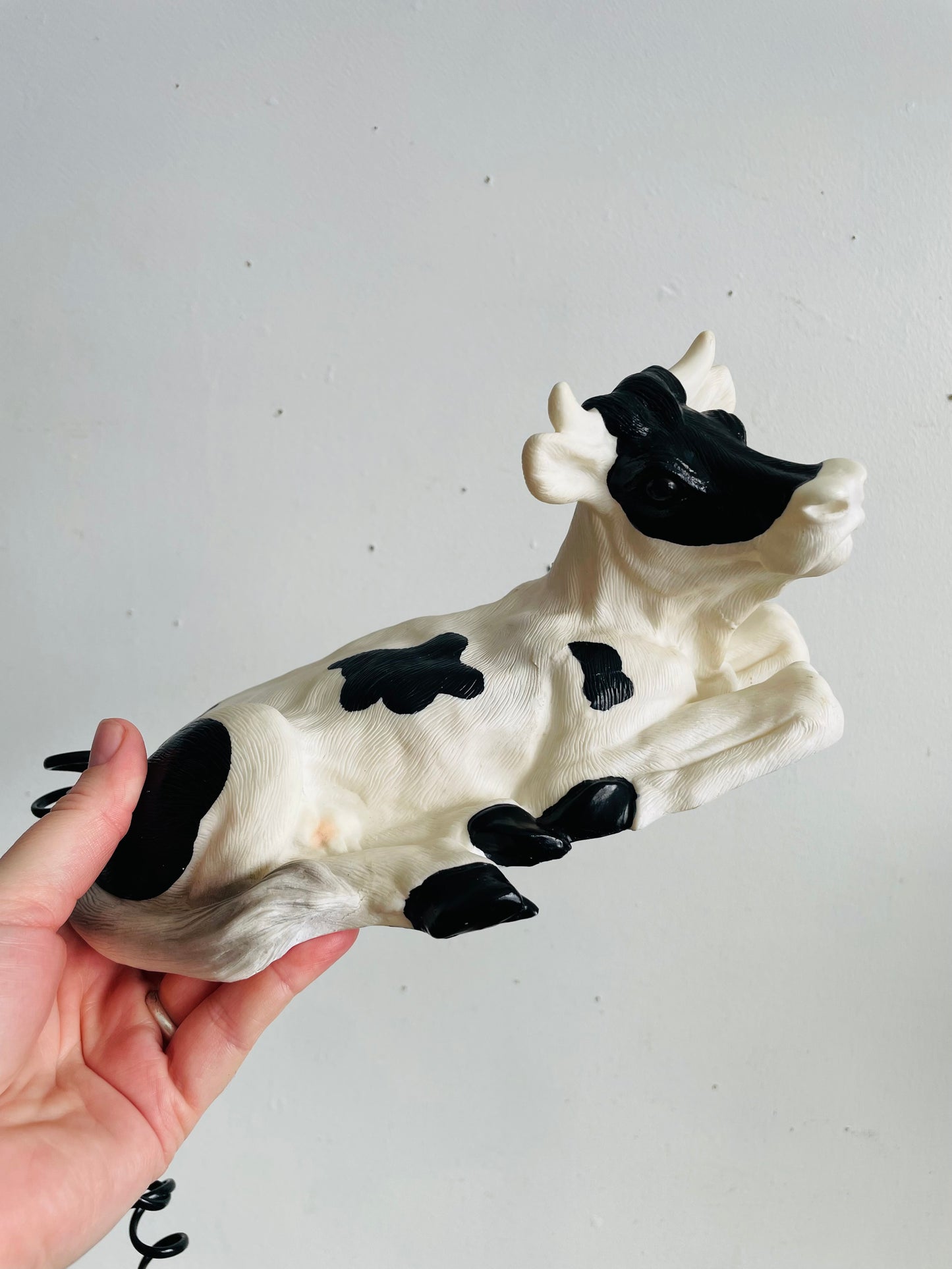 Vintage 1980s Roger's Moo Moo Black & White Cow Phone - Tested / Works - Moos When Someone Calls You!