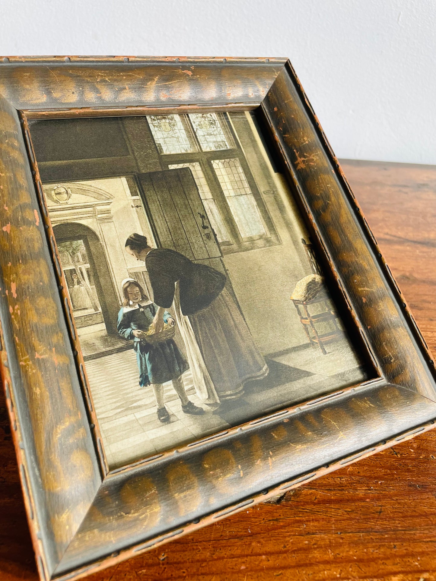 Framed Dutch Painter Pieter de Hooch Print - A Boy Bringing Bread