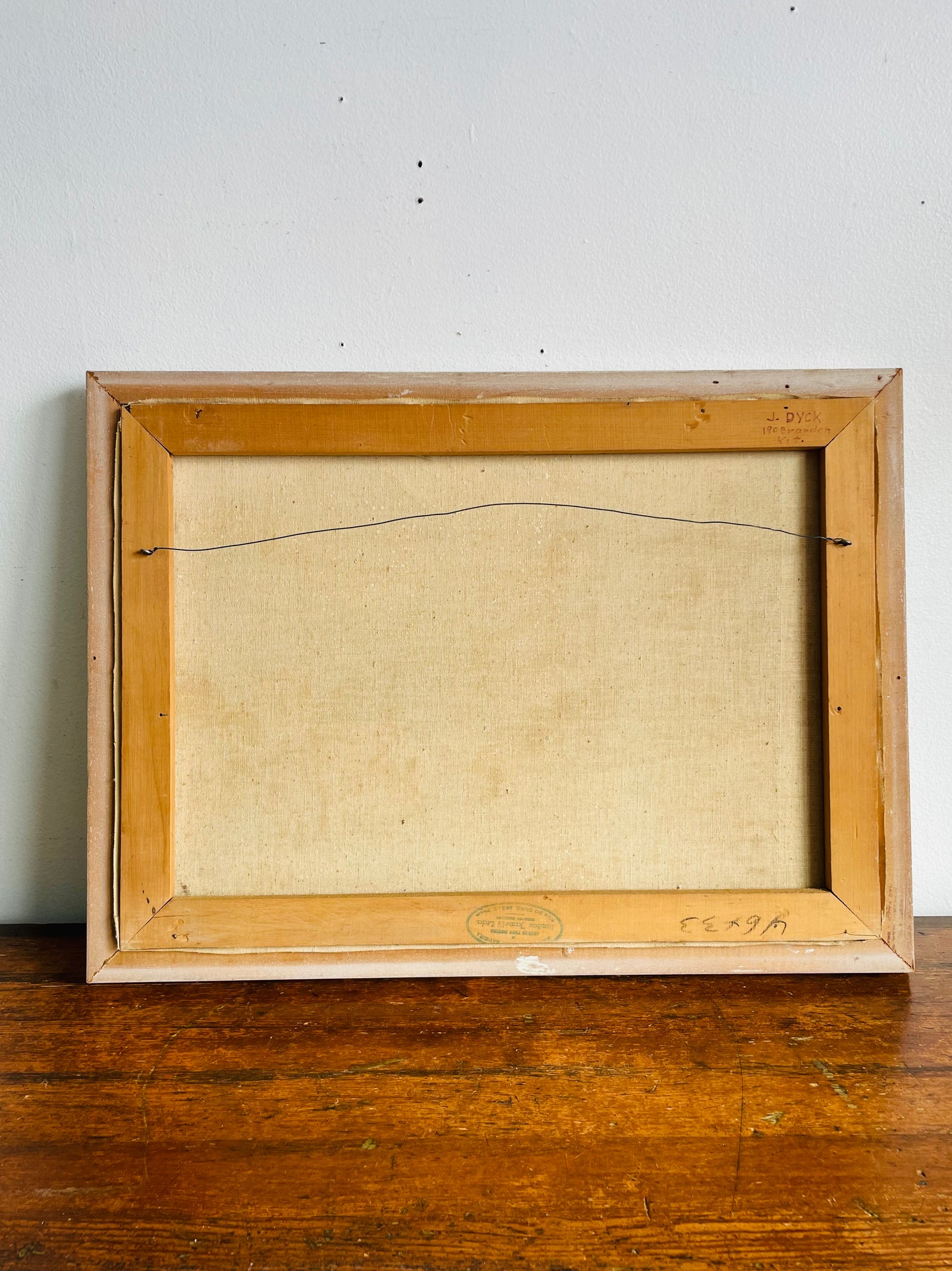 Vintage 1954 Original Art Painting Picture - Swiss Alps Mountain Scene with House & Woman Walking with Little Girl - Artist Signed