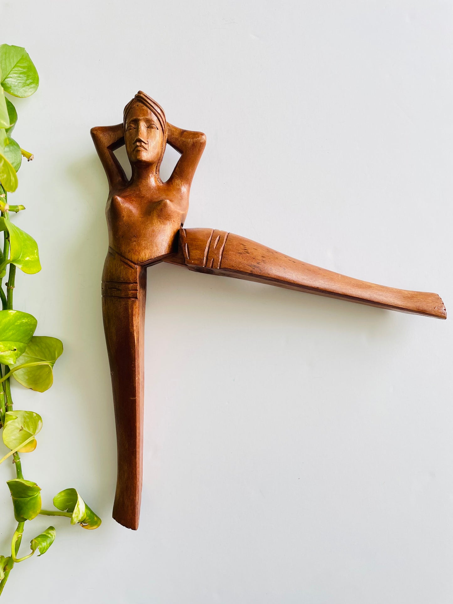 Vintage Nude Lady Wood Nutcracker #1 - Leg Opens & Closes to Crack Nuts - Saucy Tiki Bar Decor