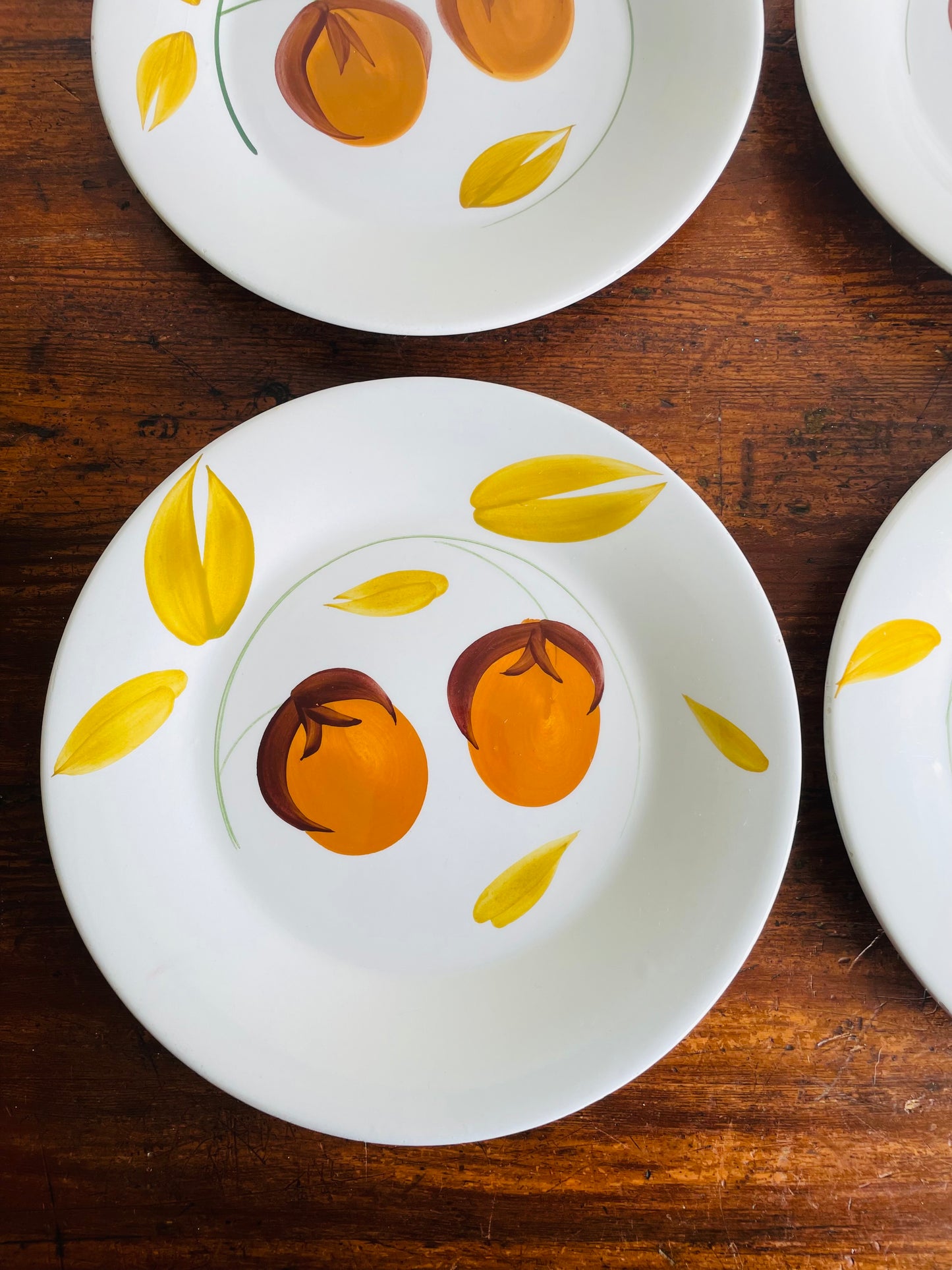 Ceramica San Marciano Hand Painted in Italy Orange Fruit Dinner Plates - Set of 4