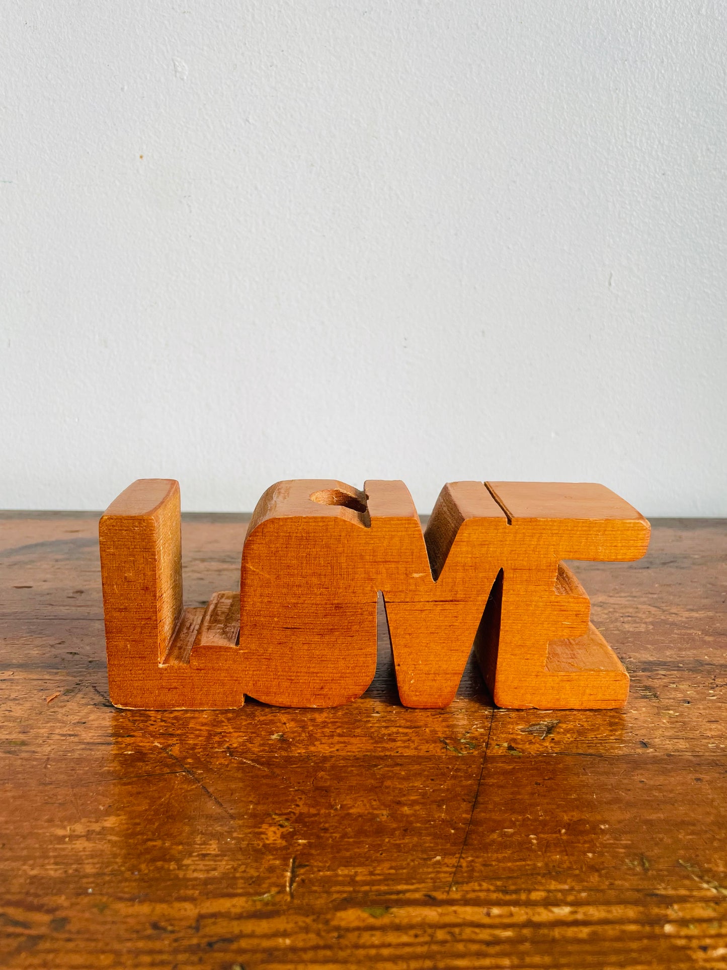 Vintage Carved Wood LOVE Propagation Station Bud Vase - Brant Florist Burlington, ON