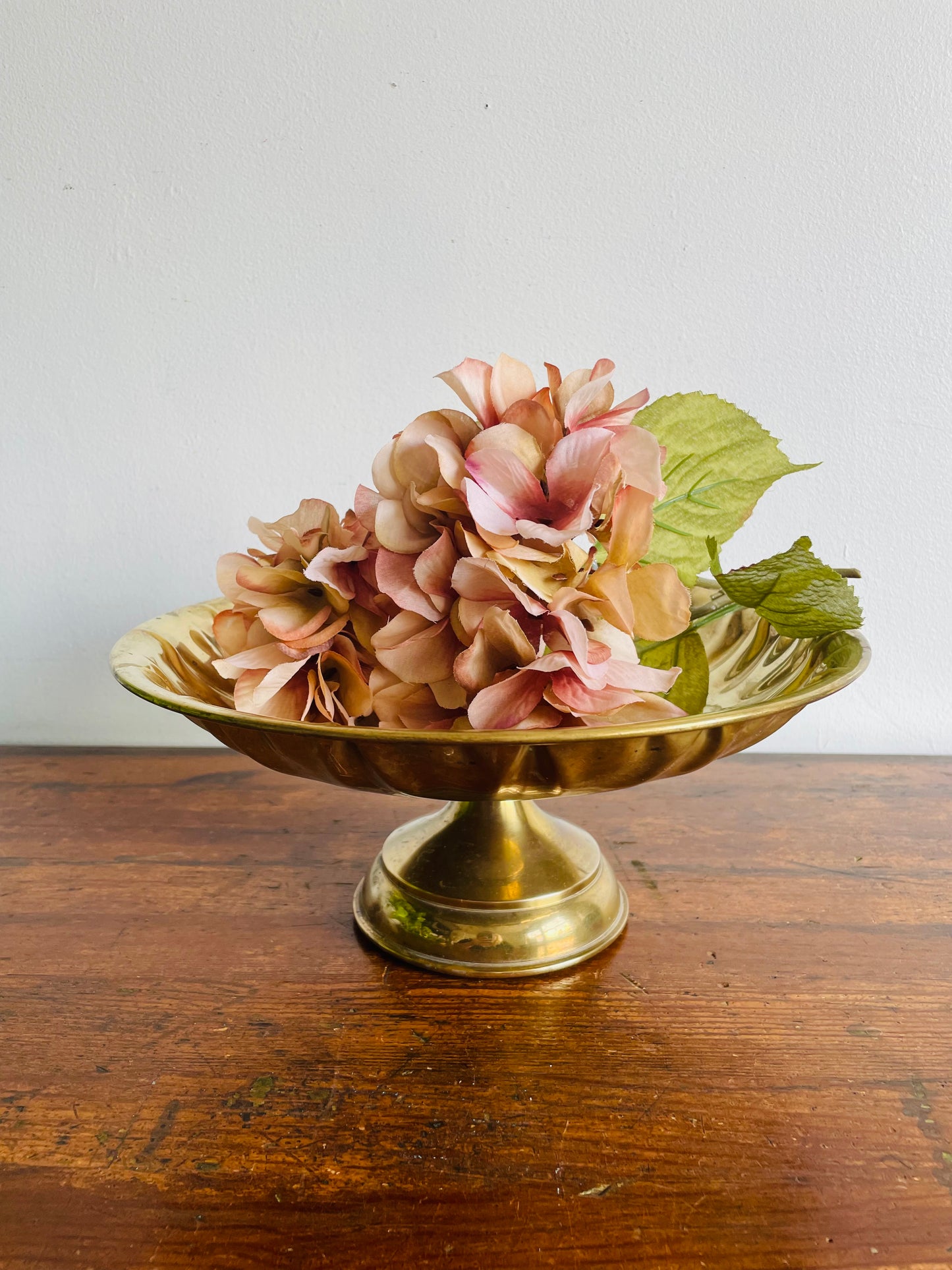Solid & Heavy Large Brass Pedestal Bowl - Base is Weighted Down with Sand - Great Centrepiece, Fruit Dish, or Catchall!