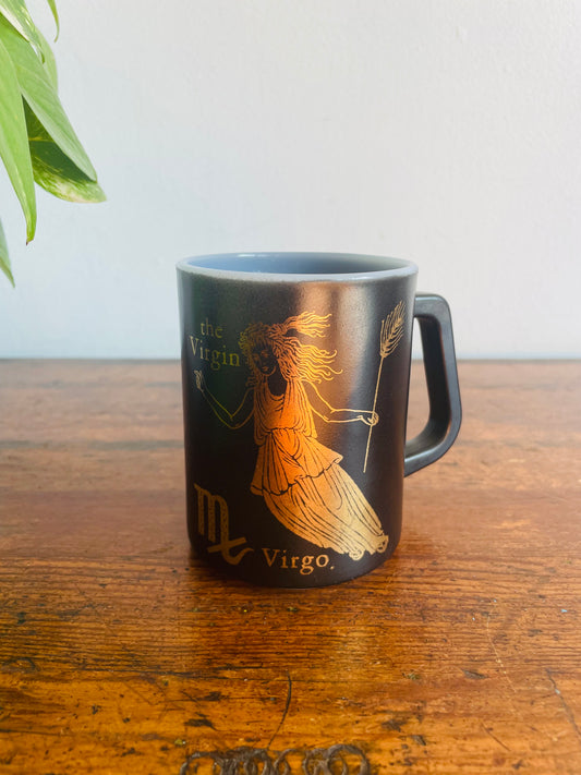 Federal Glass Virgo Zodiac Horoscope Sign Black & Gold Mug - August 23 to September 22 Birthdays