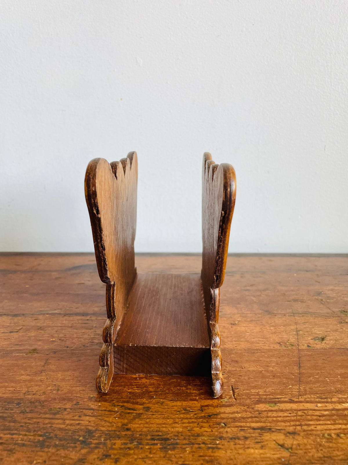 Vintage Carved Wood Butterfly Napkin Holder or Letter / Mail Organizer