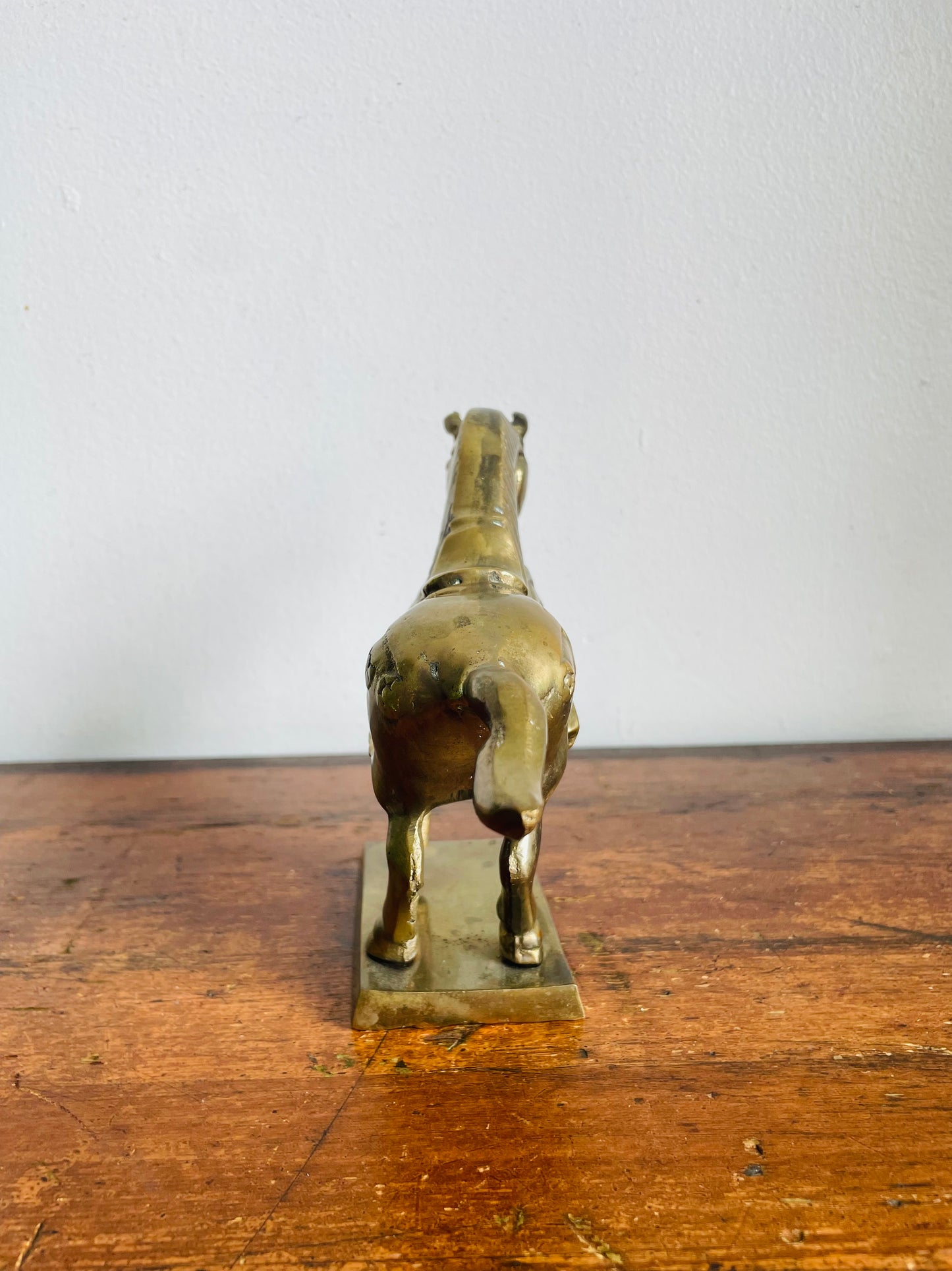 Vintage Solid Brass Horse Statue Equestrian Figurine