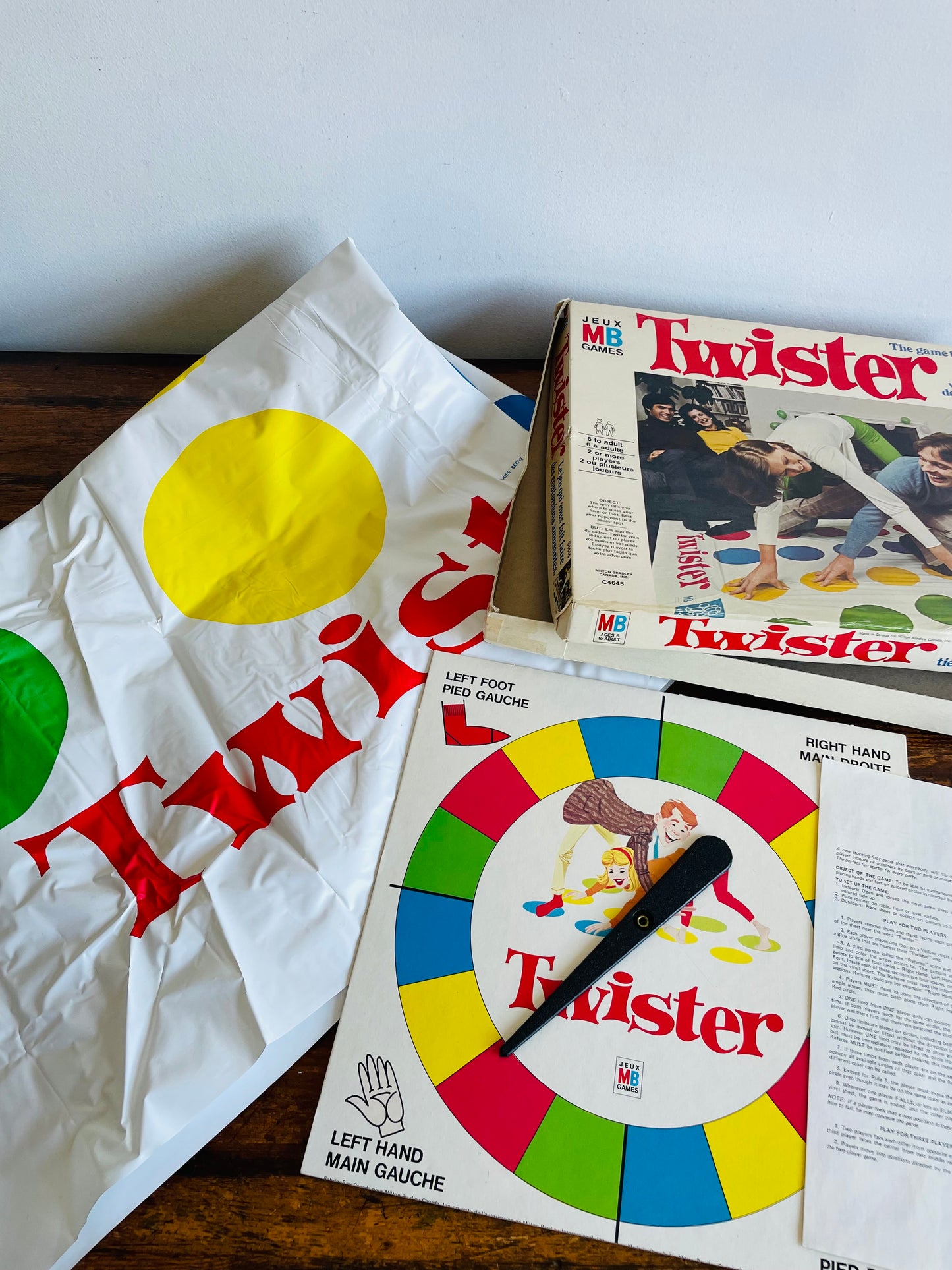 1966 Twister Game - The Game That Ties You Up in Knots - Milton Bradley Canada