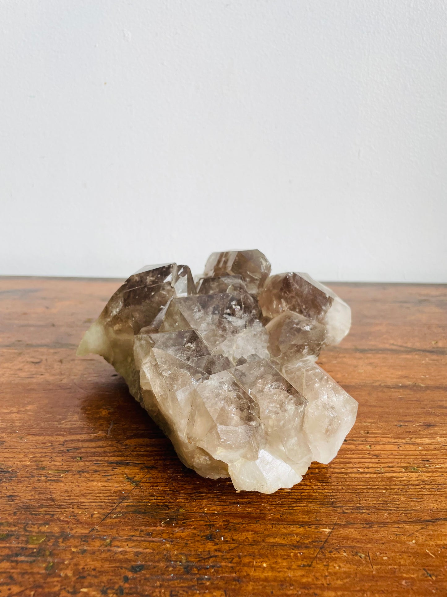 Vintage Large & Heavy 4.22 Pound Smoky Quartz Crystal Cluster - Gemstone Rock with Jagged Points
