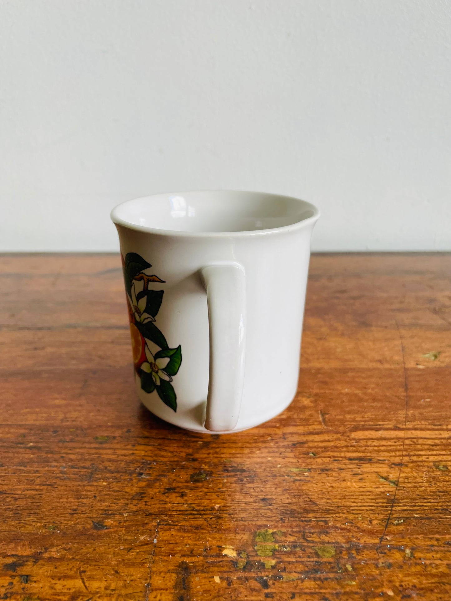 White Florida Mug with Orange Fruit Design - Made in Japan