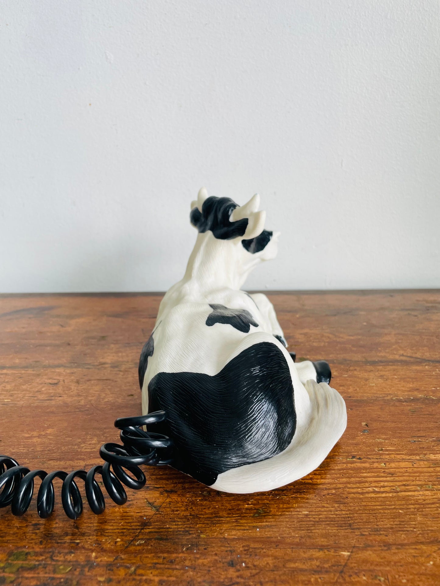 Vintage 1980s Roger's Moo Moo Black & White Cow Phone - Tested / Works - Moos When Someone Calls You!