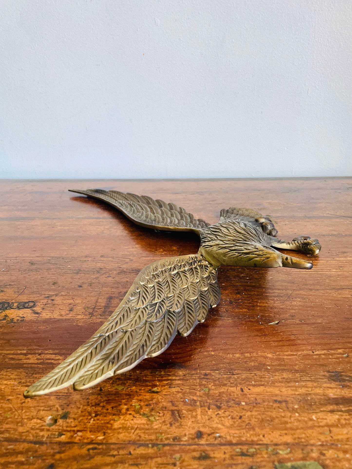 Vintage Solid Brass Flying Eagle Bird - Wall Hanging Decor