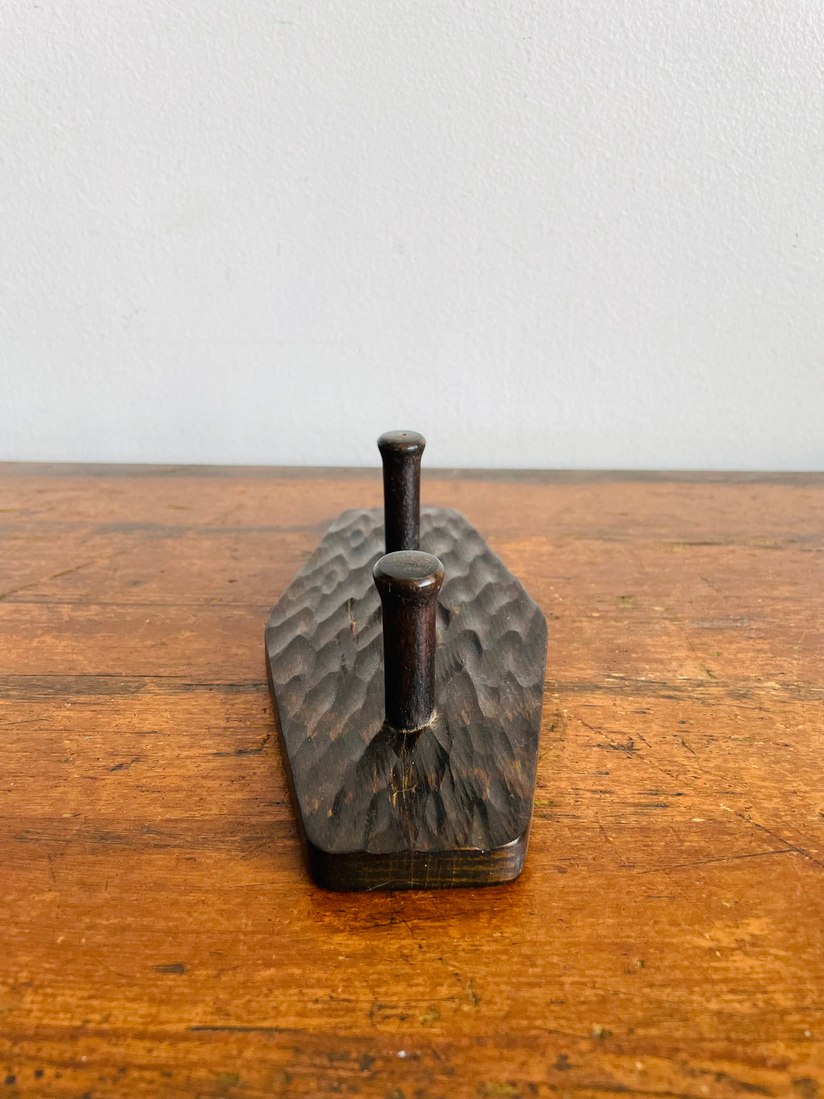 Vintage Wood Wall Hook Hanger with Two Hooks for Hanging